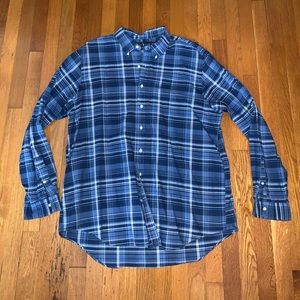Ralph Lauren button down. Blue plaid. SIZE XXL